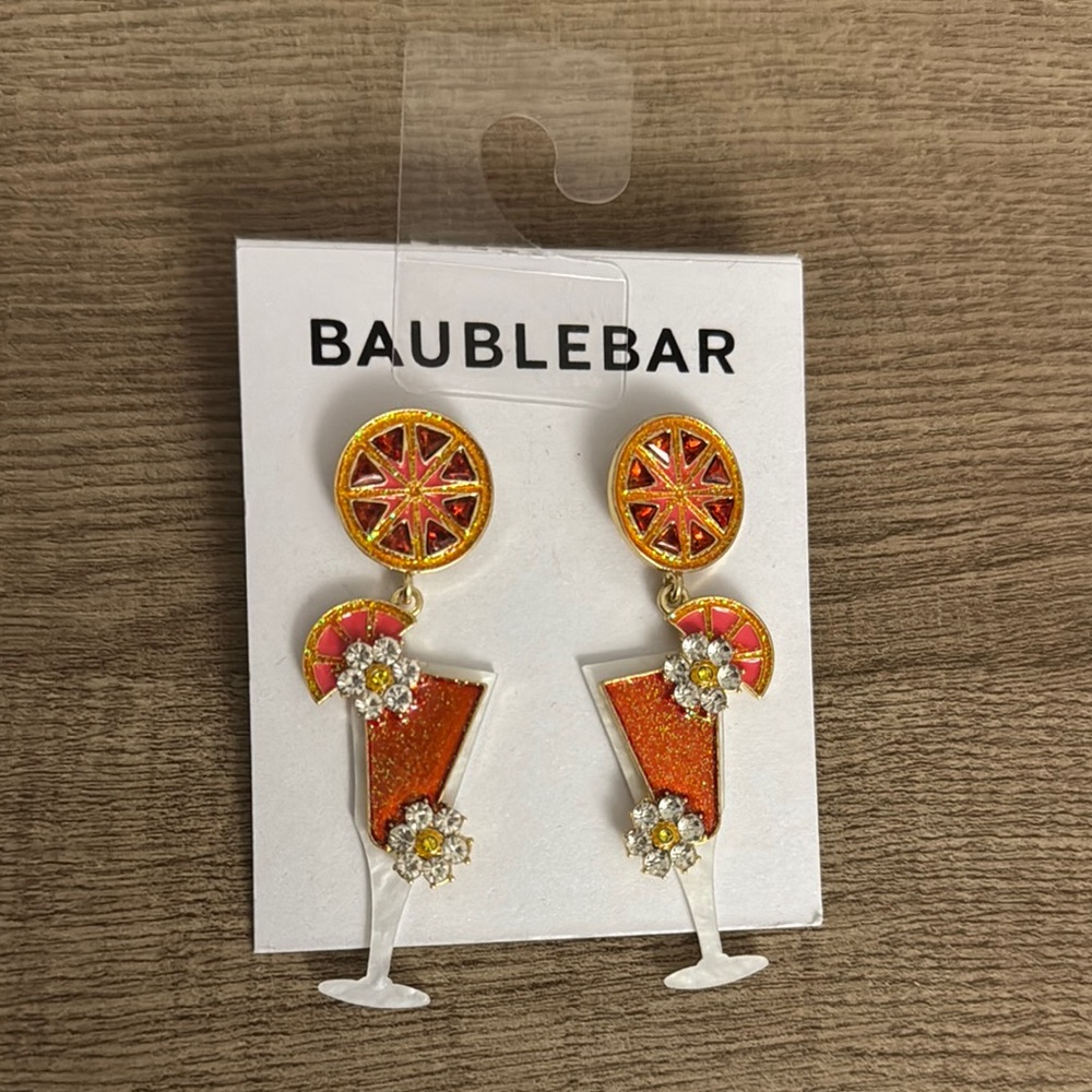 BaubleBar Orange Cocktail Earrings